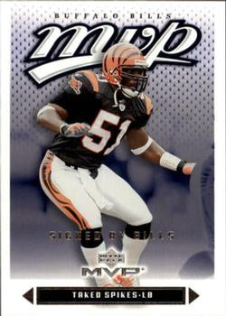 #201 Takeo Spikes - Buffalo Bills - 2003 Upper Deck MVP Football