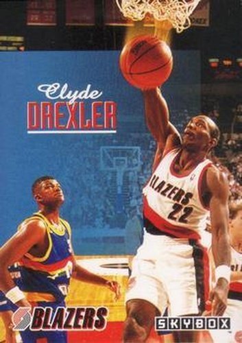 #201 Clyde Drexler - Portland Trail Blazers - 1992-93 SkyBox Basketball