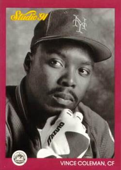 #202 Vince Coleman - New York Mets - 1991 Studio Baseball