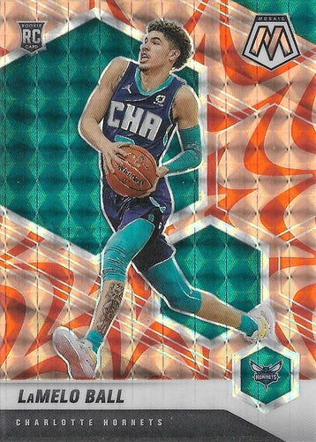 #202 LaMelo Ball - Charlotte Hornets - 2020-21 Panini Mosaic - Mosaic Reactive Orange Basketball