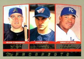 #202 Jack Cust / Mike Colangelo / Dee Brown - Arizona Diamondbacks / Anaheim Angels / Kansas City Royals - 2000 Topps Baseball