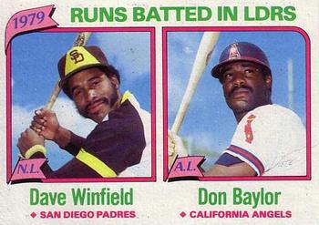 #203 1979 Runs Batted In Leaders Dave Winfield / Don Baylor - San Diego Padres / California Angels - 1980 Topps Baseball