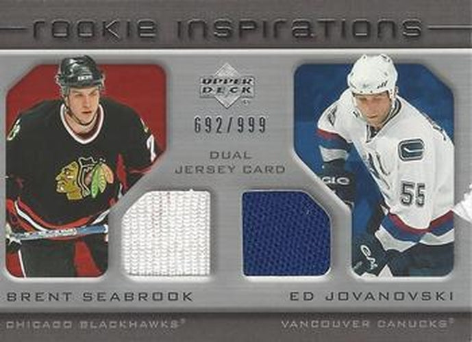 #203 Brent Seabrook / Ed Jovanovski - Chicago Blackhawks / Vancouver Canucks - 2005-06 Upper Deck Rookie Update Hockey