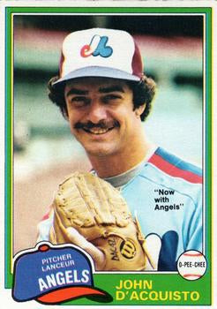 #204 John D'Acquisto - California Angels - 1981 O-Pee-Chee - Gray Back Baseball