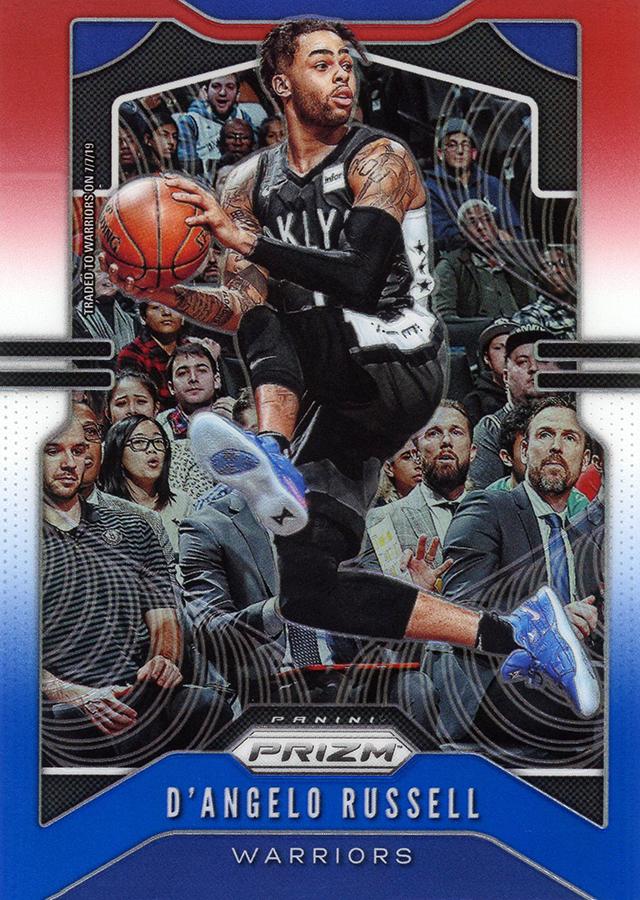 #204 D'Angelo Russell - Golden State Warriors - 2019-20 Panini Prizm - Prizms Red White and Blue Basketball
