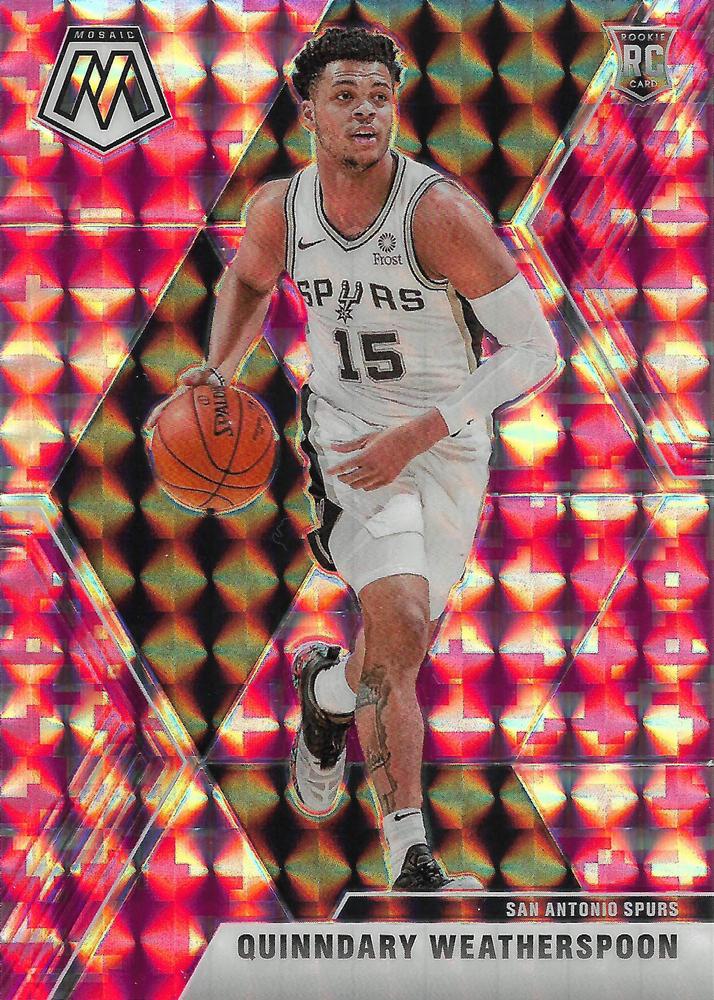 #204 Quinndary Weatherspoon - San Antonio Spurs - 2019-20 Panini Mosaic - Camo Pink Basketball