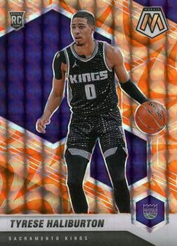 #204 Tyrese Haliburton - Sacramento Kings - 2020-21 Panini Mosaic - Mosaic Reactive Orange Basketball