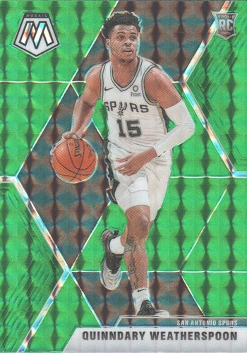 #204 Quinndary Weatherspoon - San Antonio Spurs - 2019-20 Panini Mosaic - Green Prizm Basketball