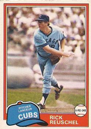 #205 Rick Reuschel - Chicago Cubs - 1981 O-Pee-Chee - Gray Back Baseball