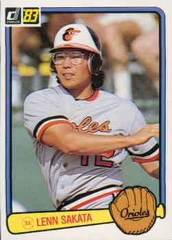 #205 Lenn Sakata - Baltimore Orioles - 1983 Donruss Baseball