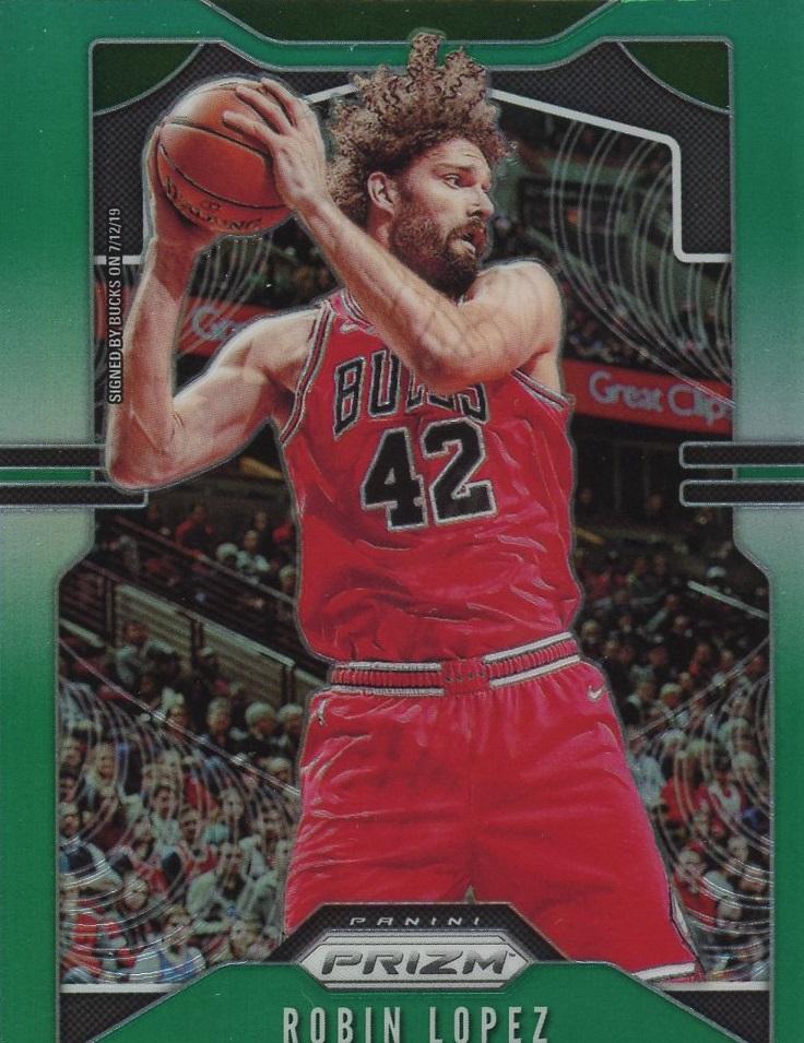 #206 Robin Lopez - Milwaukee Bucks - 2019-20 Panini Prizm - Prizms Green Basketball