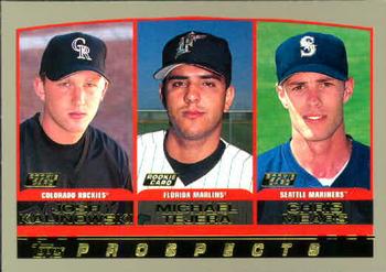 #206 Josh Kalinowski / Michael Tejera / Chris Mears - Seattle Mariners / Florida Marlins / Colorado Rockies - 2000 Topps Baseball