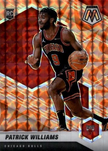 #206 Patrick Williams - Chicago Bulls - 2020-21 Panini Mosaic - Mosaic Reactive Orange Basketball