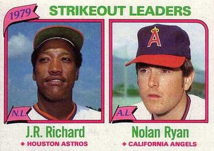 #206 1979 Strikeout Leaders J.R. Richard / Nolan Ryan - Houston Astros / California Angels - 1980 Topps Baseball