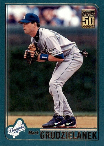 #206 Mark Grudzielanek - Los Angeles Dodgers - 2001 Topps Baseball