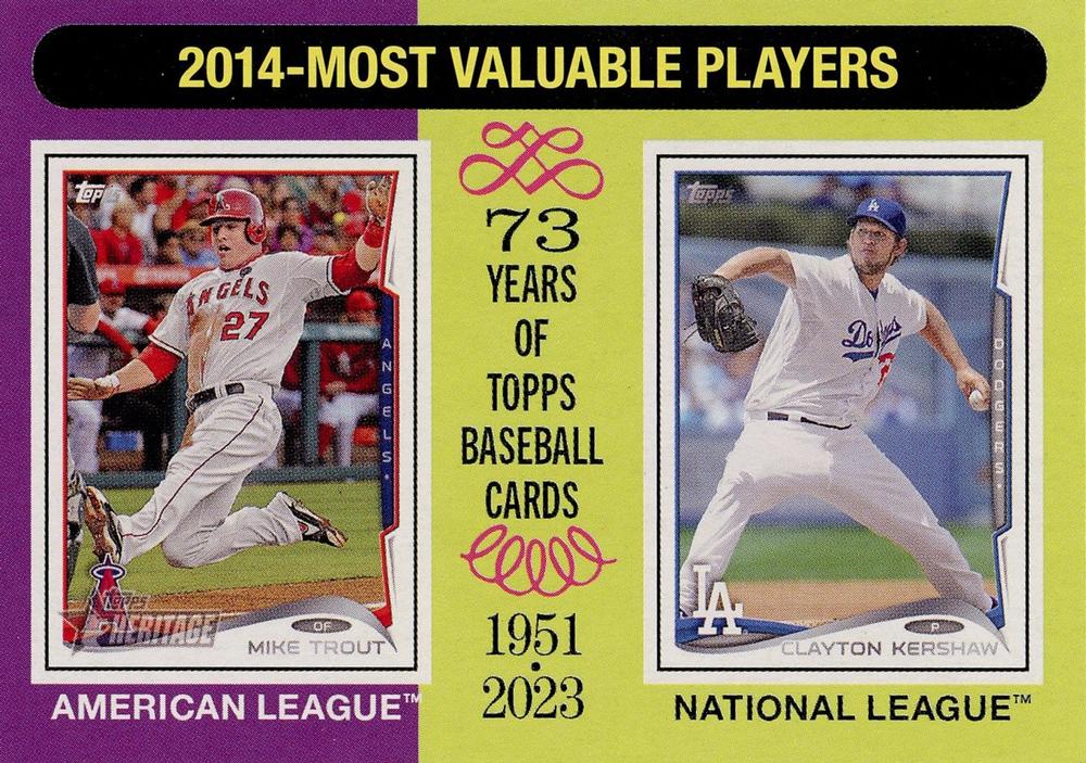 #207 2014s (Mike Trout / Clayton Kershaw) - Los Angeles Angels / Los Angeles Dodgers - 2024 Topps Heritage Baseball