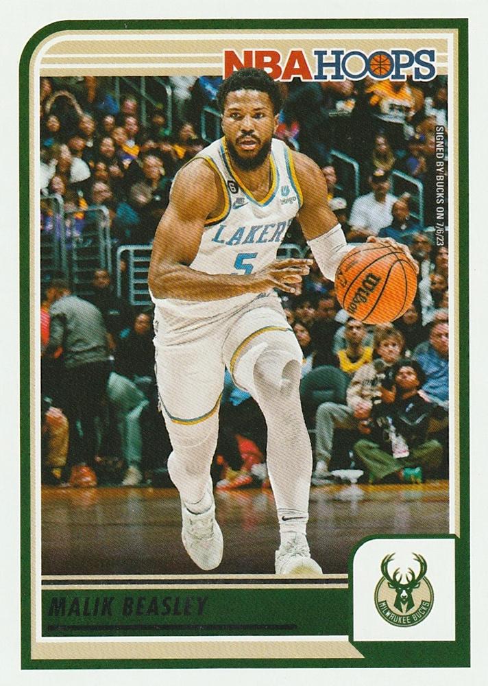 #208 Malik Beasley - Milwaukee Bucks - 2023-24 Hoops Basketball