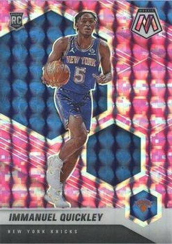 #208 Immanuel Quickley - New York Knicks - 2020-21 Panini Mosaic - Mosaic Camo Pink Basketball