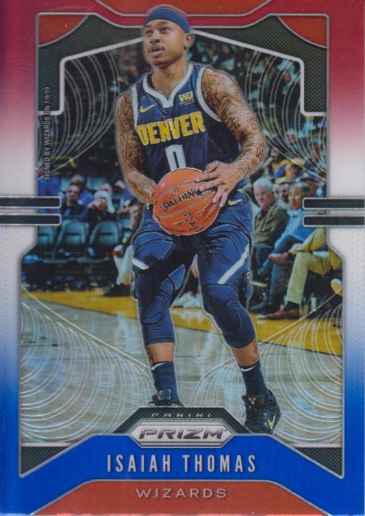 #208 Isaiah Thomas - Washington Wizards - 2019-20 Panini Prizm - Prizms Red White and Blue Basketball