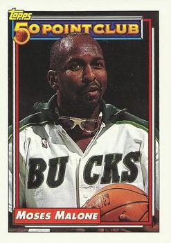 #208 Moses Malone - Milwaukee Bucks - 1992-93 Topps Basketball