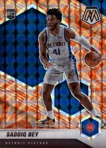 #209 Saddiq Bey - Detroit Pistons - 2020-21 Panini Mosaic - Mosaic Reactive Orange Basketball