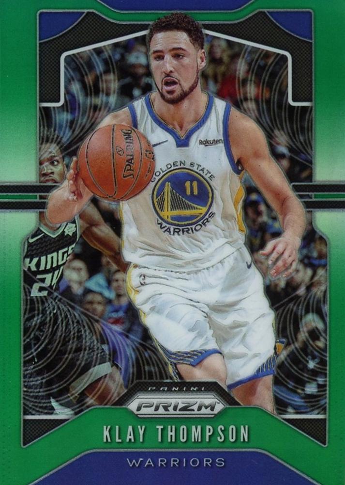 #209 Klay Thompson - Golden State Warriors - 2019-20 Panini Prizm - Prizms Green Basketball