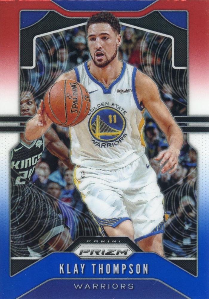 #209 Klay Thompson - Golden State Warriors - 2019-20 Panini Prizm - Prizms Red White and Blue Basketball
