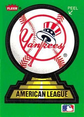 #20 New York Yankees - New York Yankees - 1988 Fleer - Team Stickers Baseball