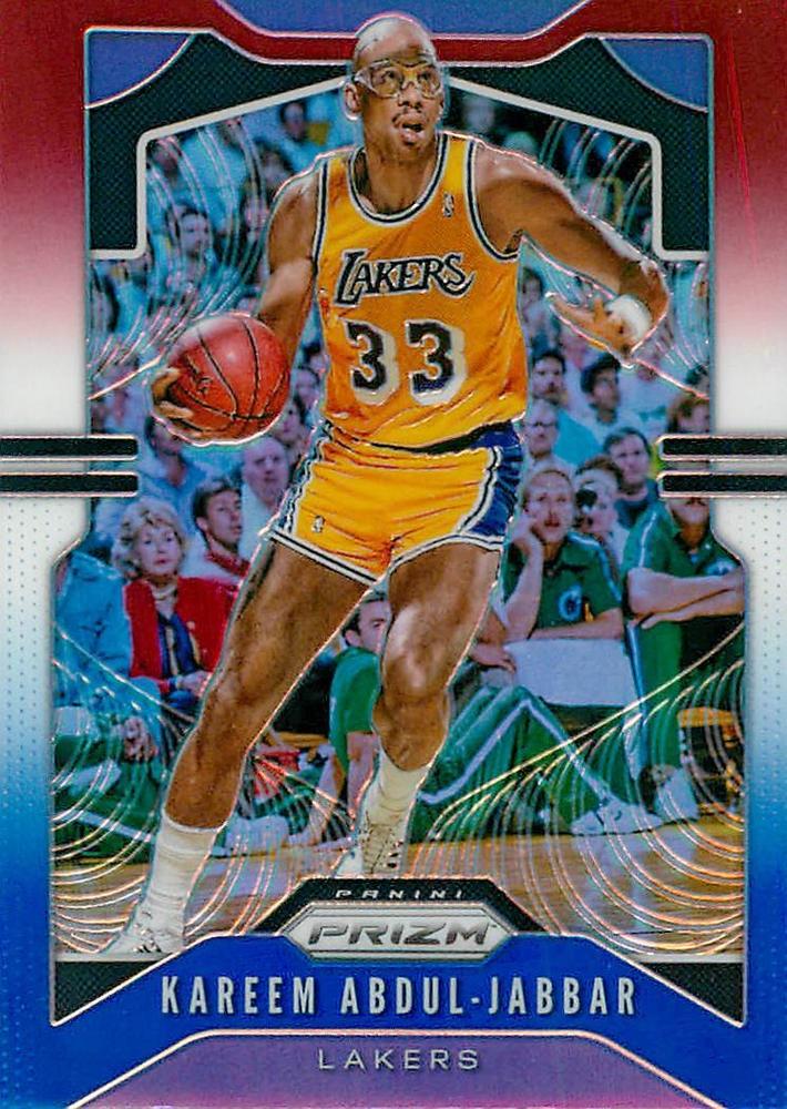 #20 Kareem Abdul-Jabbar - Los Angeles Lakers - 2019-20 Panini Prizm - Prizms Red White and Blue Basketball