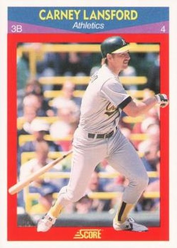 #20 Carney Lansford - Oakland Athletics - 1990 Score 100 Superstars Baseball
