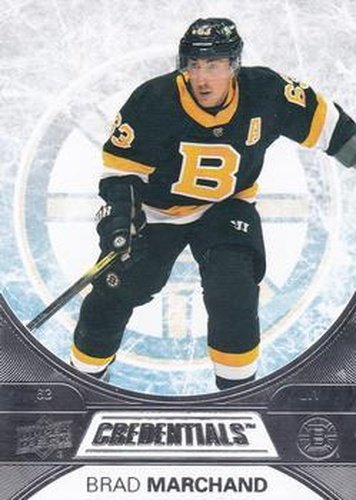 #20 Brad Marchand - Boston Bruins - 2021-22 Upper Deck Credentials Hockey