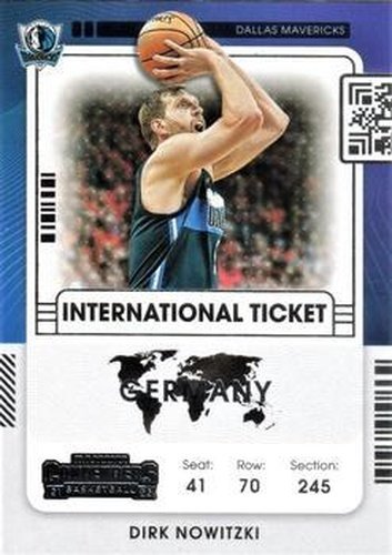 #20 Dirk Nowitzki - Dallas Mavericks - 2021-22 Panini Contenders - International Ticket Basketball