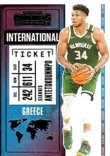 #20 Giannis Antetokounmpo - Milwaukee Bucks - 2020-21 Panini Contenders - International Ticket Basketball