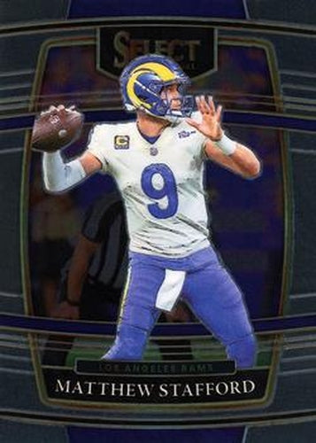 #20 Matthew Stafford - Los Angeles Rams - 2021 Panini Select - Black and Gold Prizm Die Cut Football