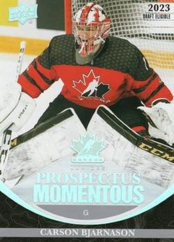 #PM-20 Carson Bjarnason - Canada - 2023 Upper Deck Team Canada Juniors - Prospectus Momentous Hockey