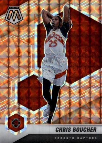 #20 Chris Boucher - Toronto Raptors - 2020-21 Panini Mosaic - Mosaic Reactive Orange Basketball