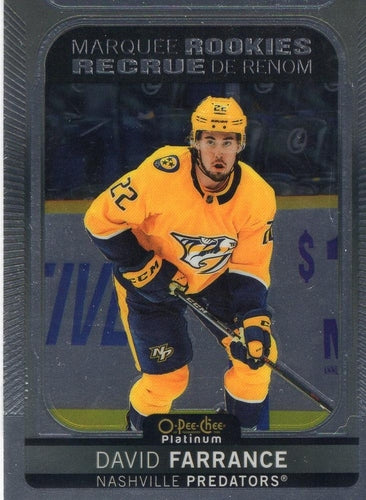 #210 David Farrance - Nashville Predators - 2021-22 O-Pee-Chee Platinum Hockey
