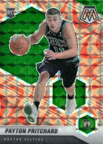 #210 Payton Pritchard - Boston Celtics - 2020-21 Panini Mosaic - Mosaic Reactive Orange Basketball