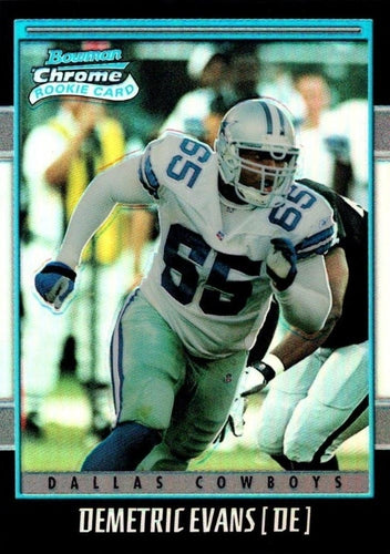 #210 Demetric Evans - Dallas Cowboys - 2001 Bowman Chrome Football