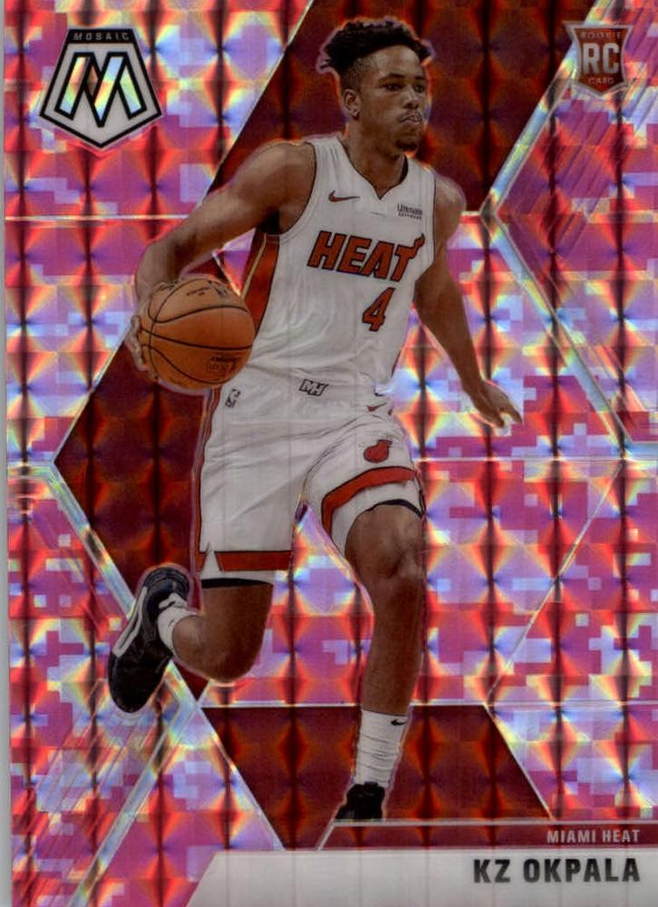 #210 KZ Okpala - Miami Heat - 2019-20 Panini Mosaic - Camo Pink Basketball