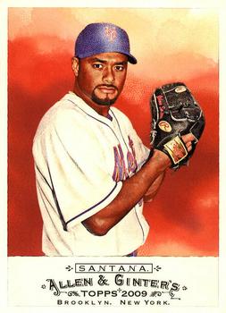 #210 Johan Santana - New York Mets - 2009 Topps Allen & Ginter Baseball
