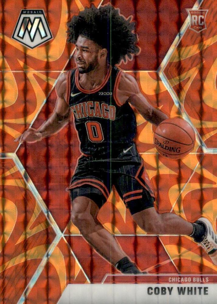 #211 Coby White - Chicago Bulls - 2019-20 Panini Mosaic - Reactive Orange Basketball