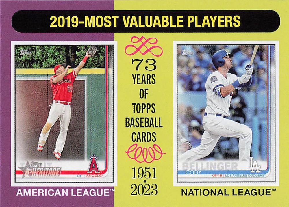 #211 2019s (Mike Trout / Cody Bellinger) - Los Angeles Angels / Los Angeles Dodgers - 2024 Topps Heritage Baseball