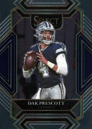 #211 Dak Prescott - Dallas Cowboys - 2021 Panini Select - Black and Gold Prizm Die Cut Football