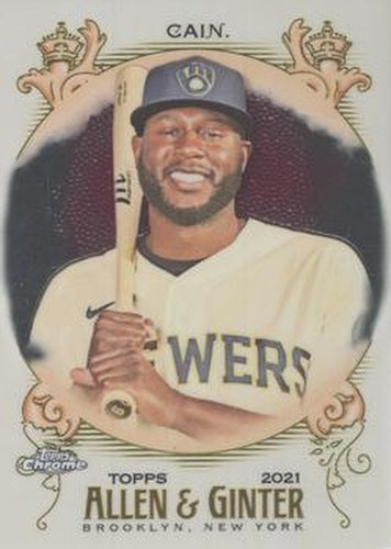 #211 Lorenzo Cain - Milwaukee Brewers - 2021 Topps Allen & Ginter Chrome Baseball