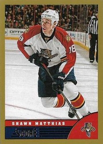 #211 Shawn Matthias - Florida Panthers - 2013-14 Score - Gold Hockey