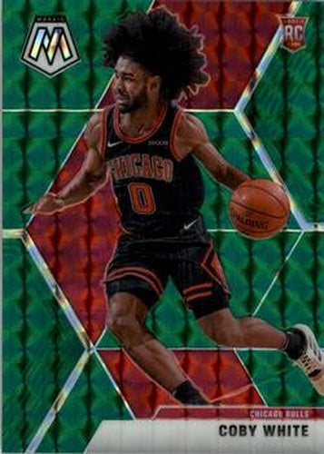 #211 Coby White - Chicago Bulls - 2019-20 Panini Mosaic - Green Prizm Basketball