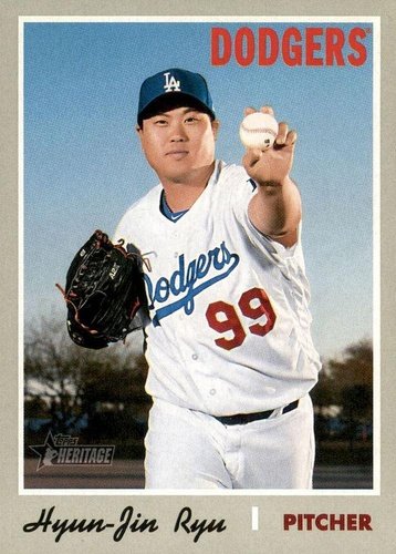 #212 Hyun-Jin Ryu - Los Angeles Dodgers - 2019 Topps Heritage Baseball