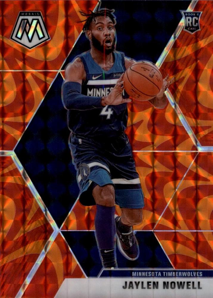 #212 Jaylen Nowell - Minnesota Timberwolves - 2019-20 Panini Mosaic - Reactive Orange Basketball