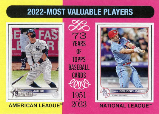 #212 2022s (Aaron Judge / Paul Goldschmidt) - New York Yankees / St. Louis Cardinals - 2024 Topps Heritage Baseball